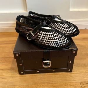 Alaia Ballerinas in Fishnet